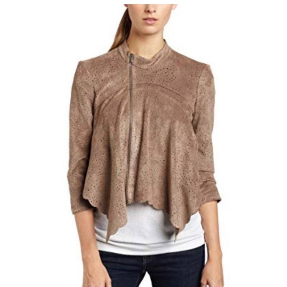 BCBG Suede Tan Cropped Blazer